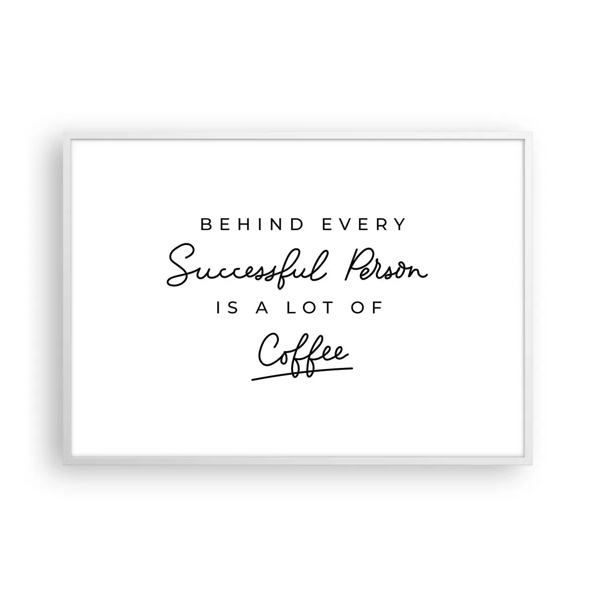 Poster in white frmae - Secret of Success - 100x70 cm