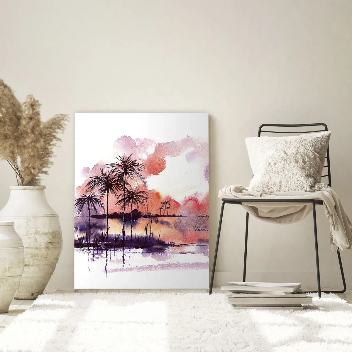 Glass picture - Peace of Tropics in Red - 70x100 cm