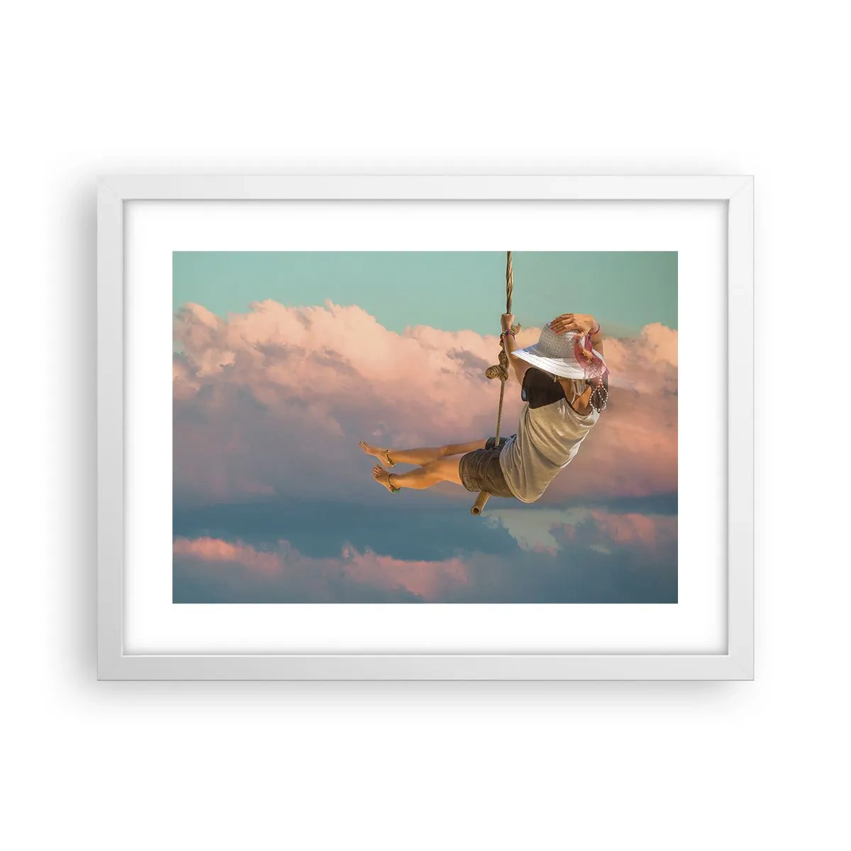 Poster in white frmae - Fun in the Clouds - 40x30 cm