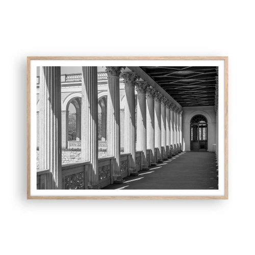 Poster in light oak frame - Sunny Arcade - 100x70 cm