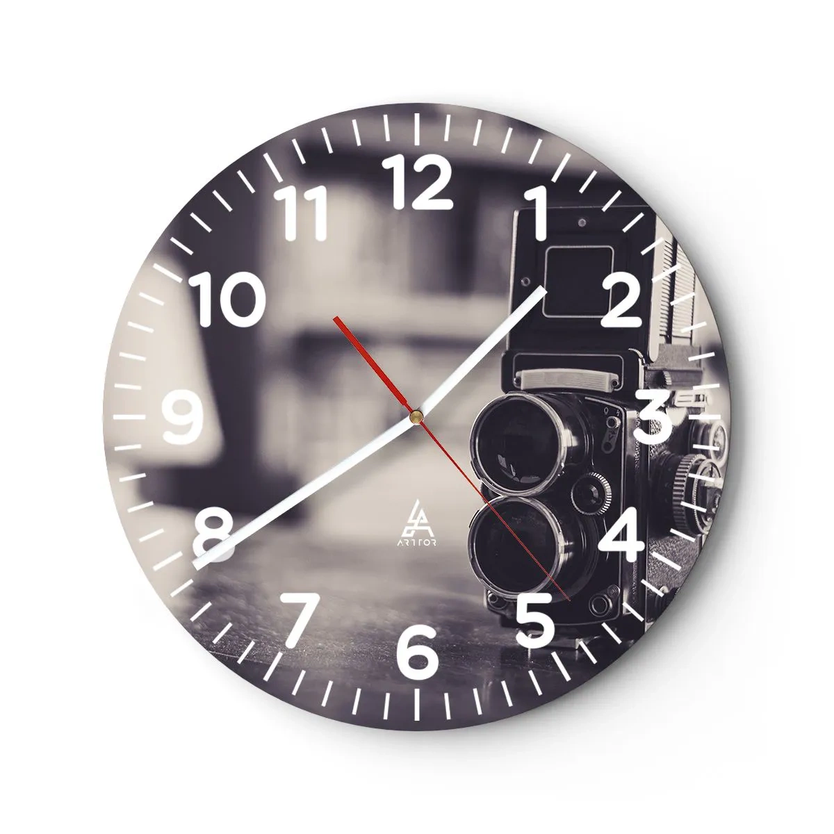 Wall clock - Clock on glass - Magic of the Old Photograph - 30x30 cm