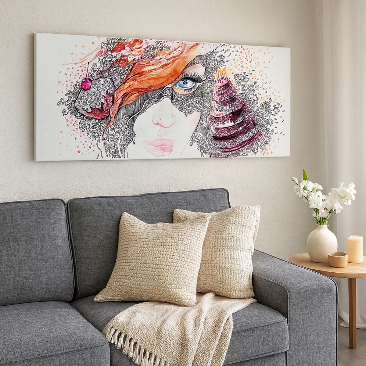 Canvas picture - With Her everyday Is Holiday - 30x30 cm