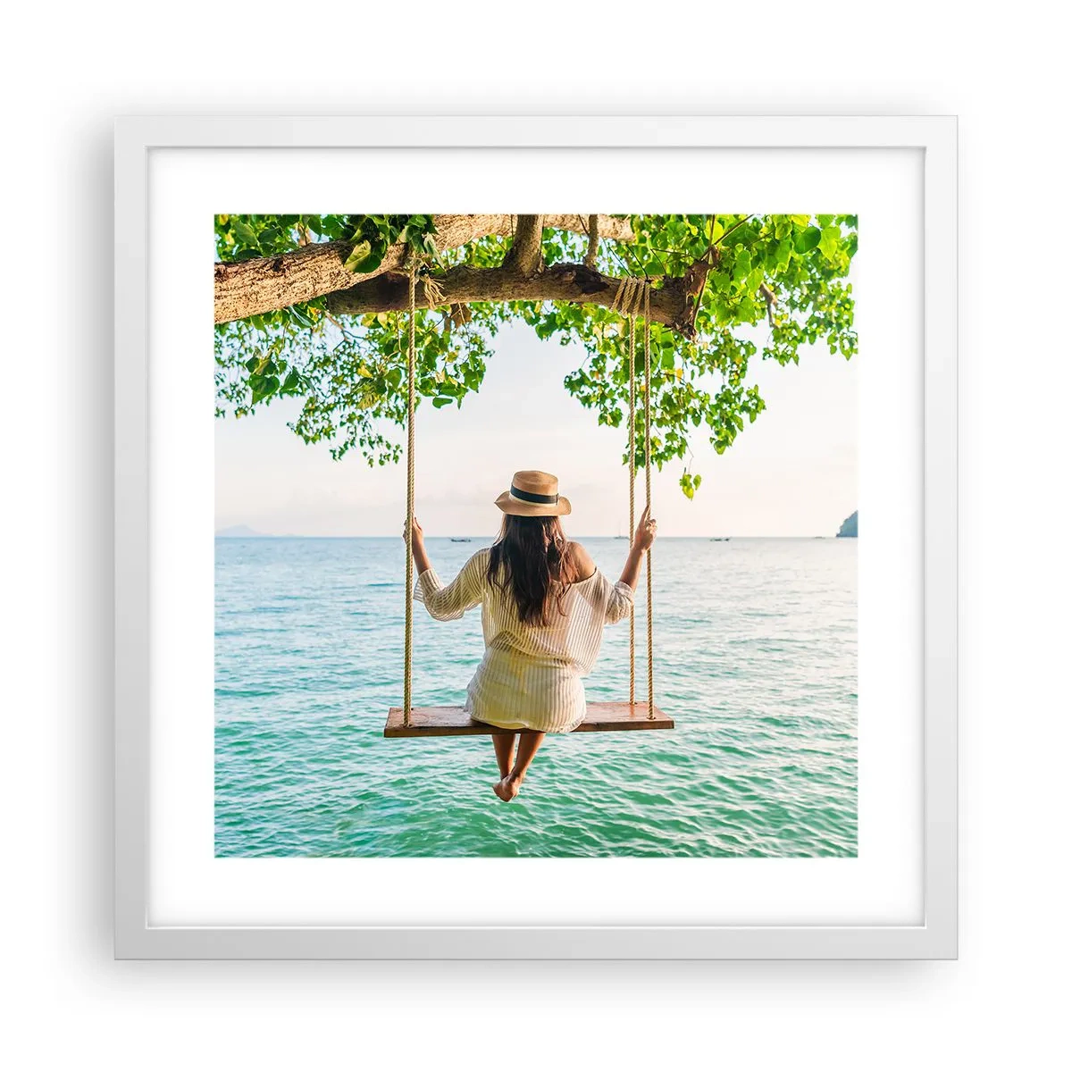 Poster in white frmae - Life Is Beautiful - 40x40 cm