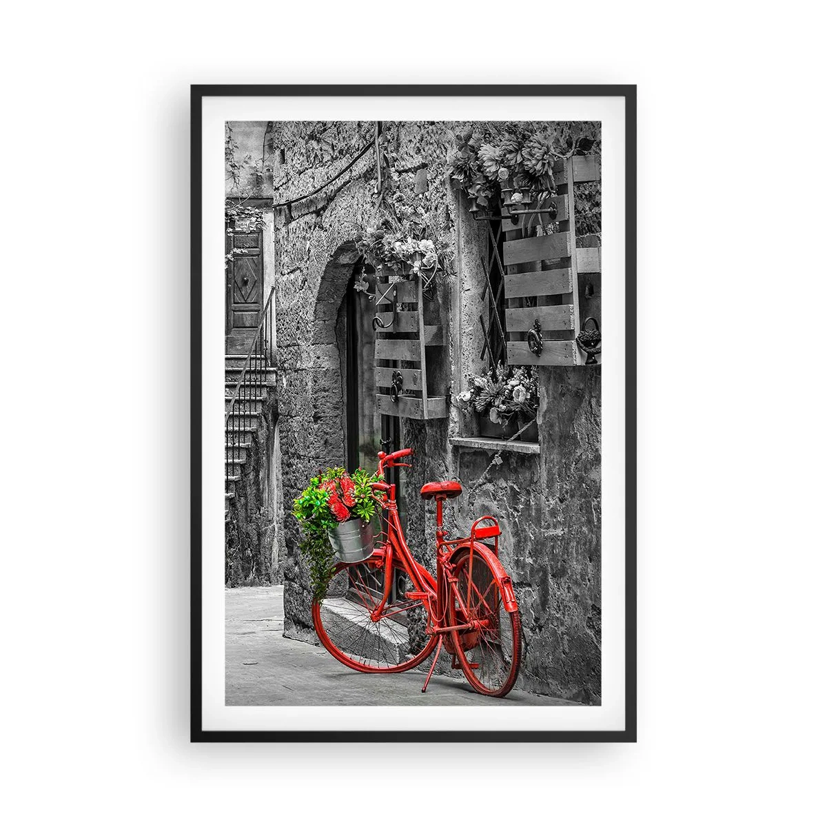 Poster in black frame - Tuscan Alley - 61x91 cm