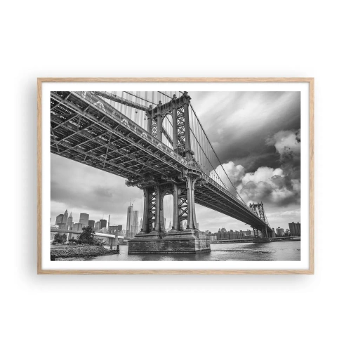 Poster in light oak frame - To the Heart of a City - 100x70 cm