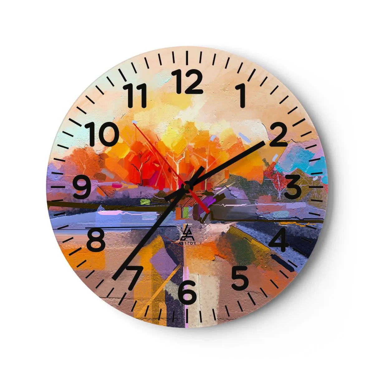Wall clock - Clock on glass - Autumn Has Arrived - 40x40 cm