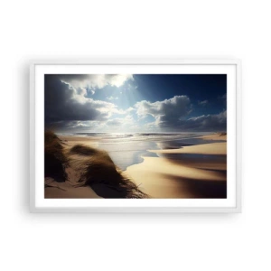 Poster in white frmae - Beach, Wild Beach - 70x50 cm