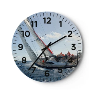 Wall clock - Clock on glass - Let the Better Win - 40x40 cm