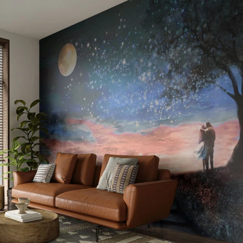 Self-Adhesive Photo Wallpaper Deluxe Sticker - Starry Spectacle - Abstraction, Landscape, Couple of lovers - 450x315 cm