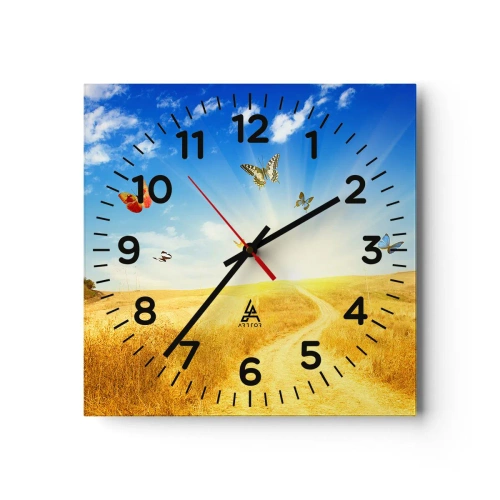Wall clock - Clock on glass - How Can You Not Love the Summer? - 40x40 cm