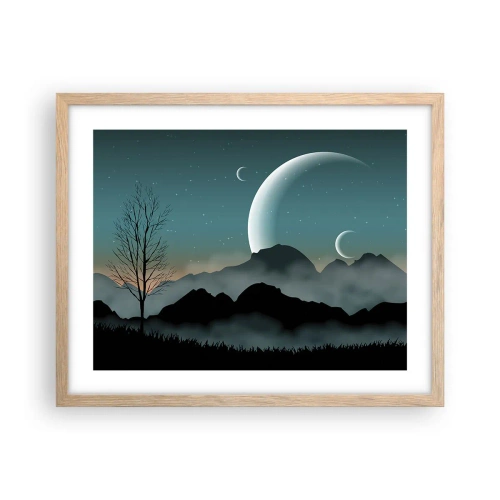 Poster in light oak frame - Carnival of a Starry Night - 50x40 cm