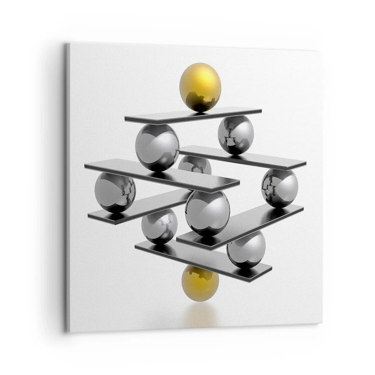 Canvas picture - Gold-Silver Balance - 50x50 cm
