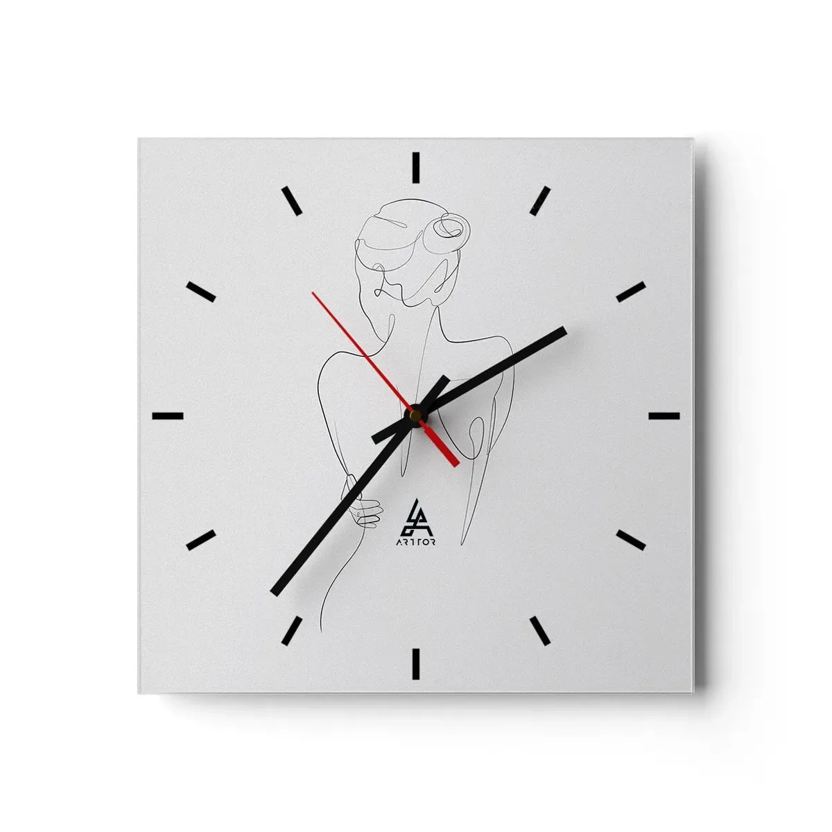Wall clock - Clock on glass - Music of the Body - 30x30 cm
