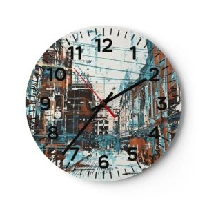 Wall clock - Clock on glass - Blazed City Trail - 30x30 cm