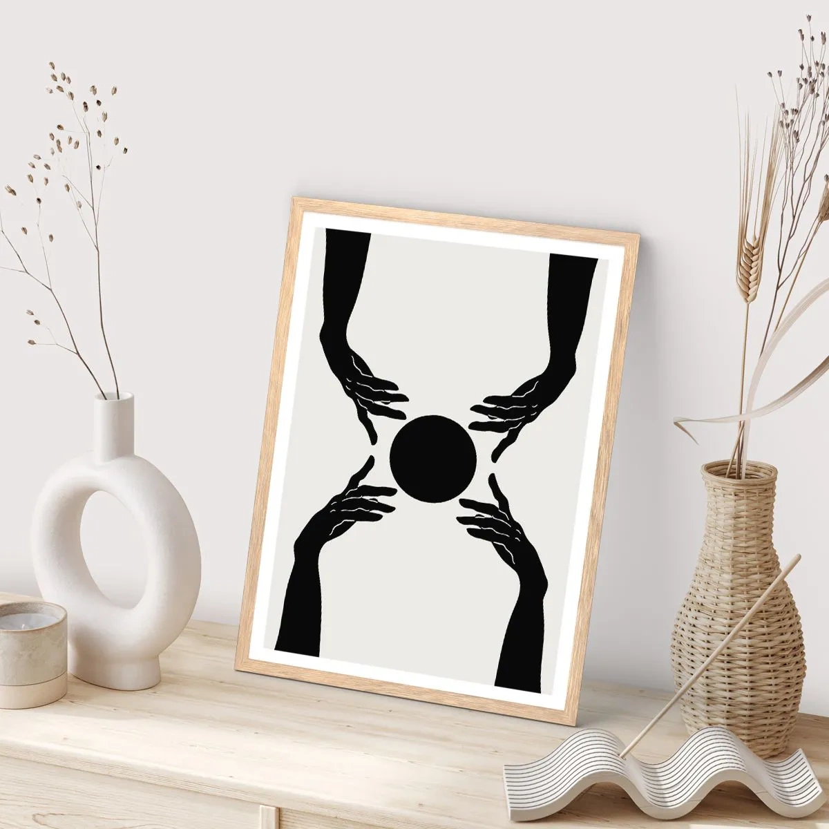 Poster in light oak frame - Secret Sign - 50x70 cm