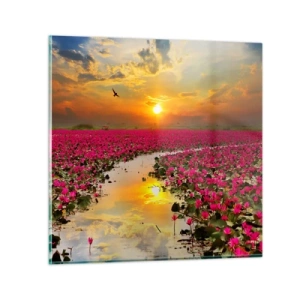 Glass picture - Secret Life of a Lake - 50x50 cm