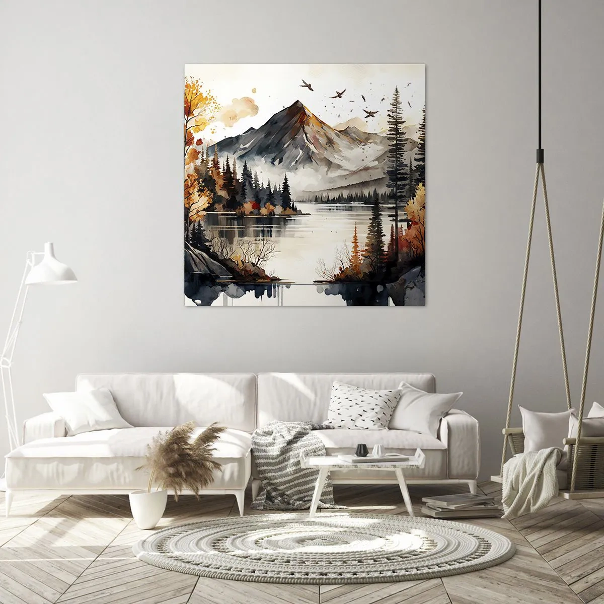Canvas picture - Golden Autumn in the Mountains - 60x60 cm