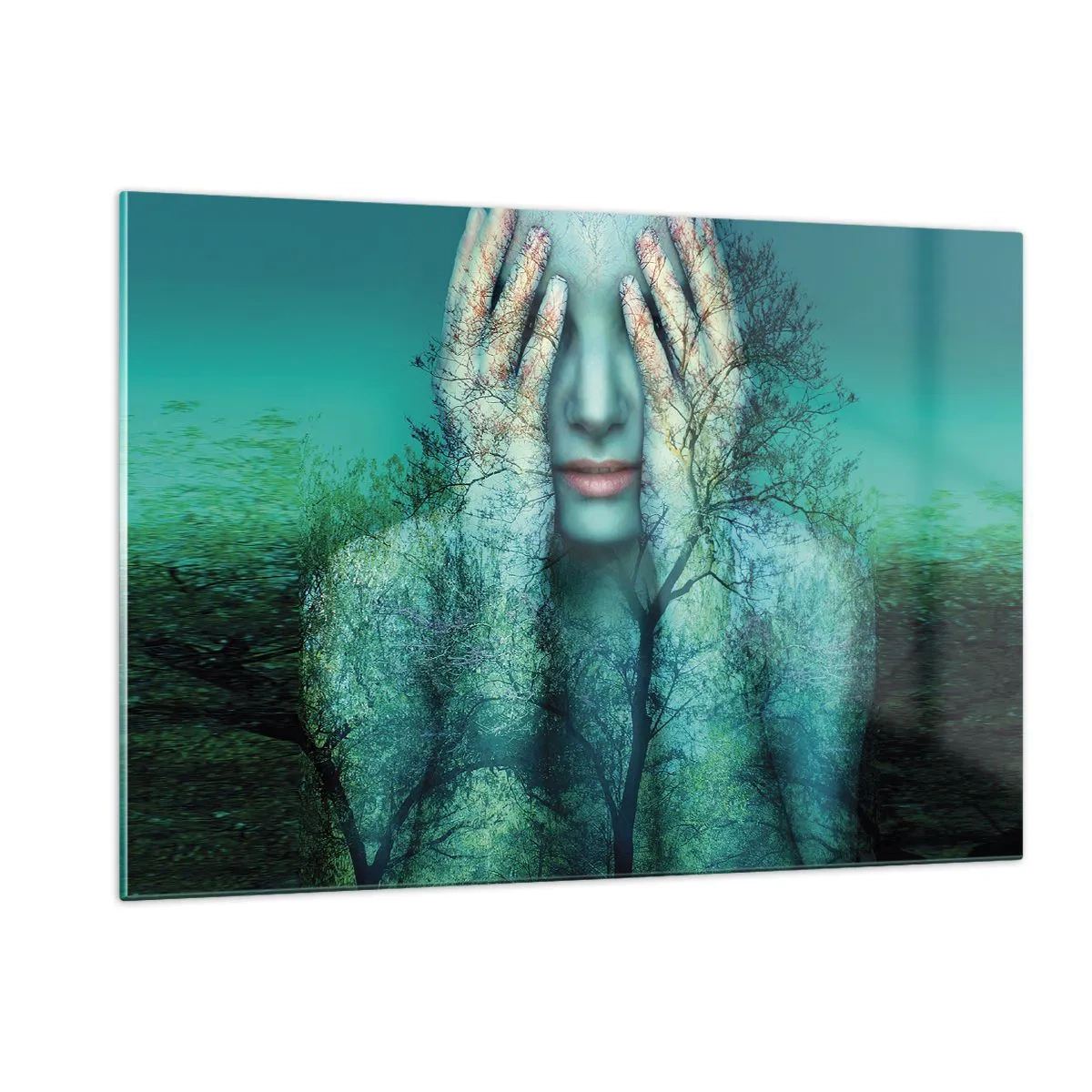 Glass picture - Submerged in Blue - 120x80 cm