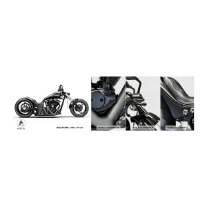 Photo Wallpaper Sample Premium Canvas - For Lovers of Freedom - Automotive, Motorbike, Chopper - 100x30 cm