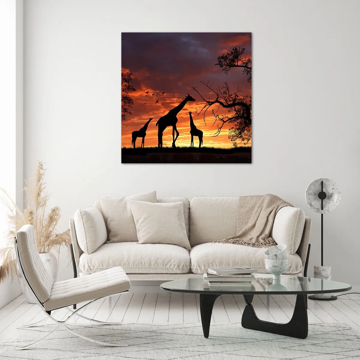 Glass picture - Small Dinner among Close Ones - 60x60 cm