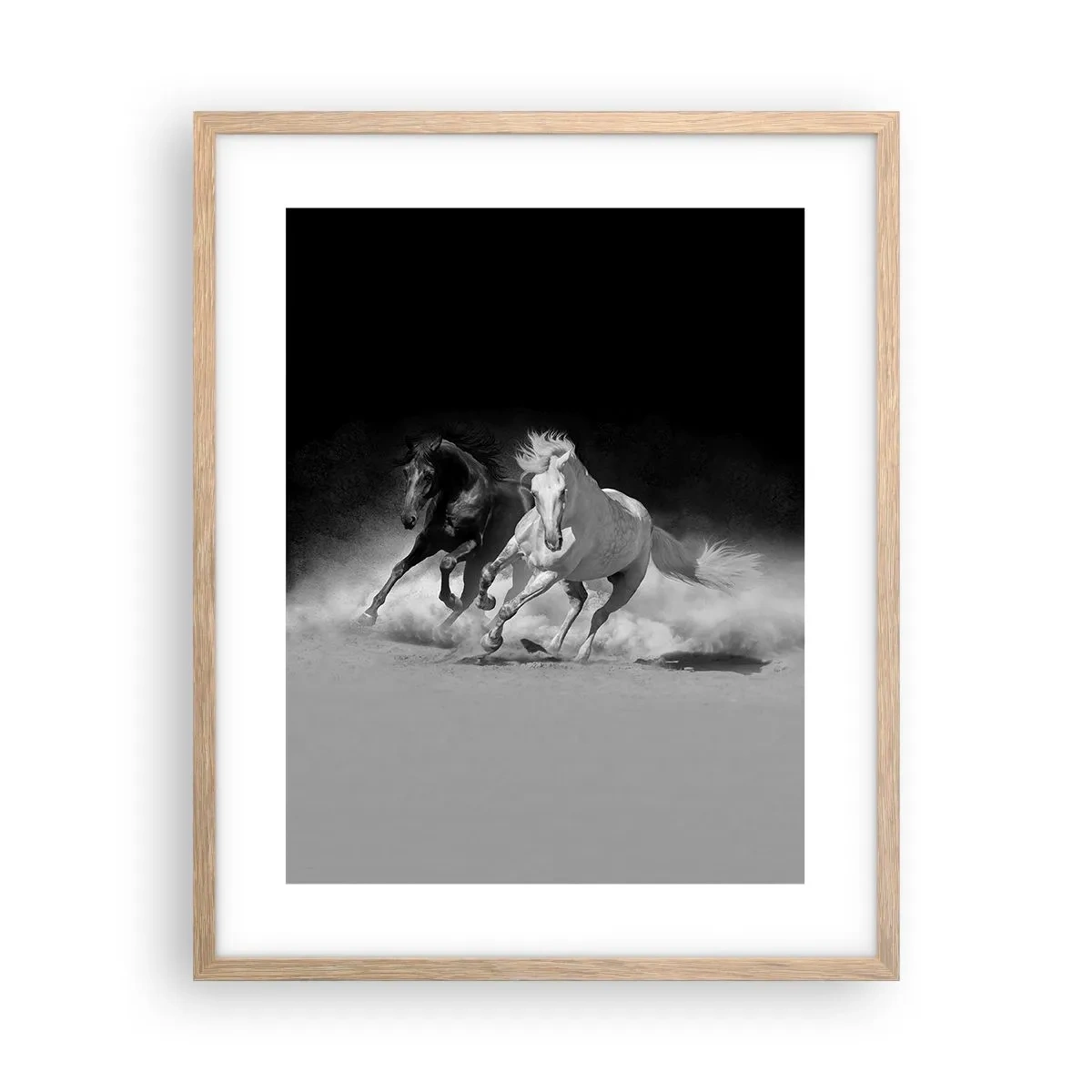 Poster in light oak frame - Gallop of Freedom - 40x50 cm