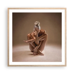 Poster in light oak frame - Unity of Body and Spirit - 60x60 cm