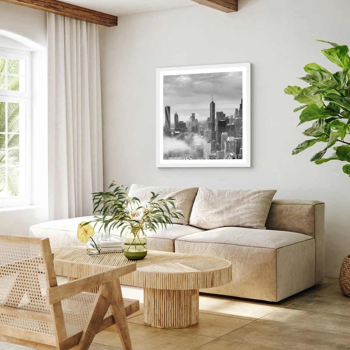 Poster in white frmae - American Landscape - 40x40 cm