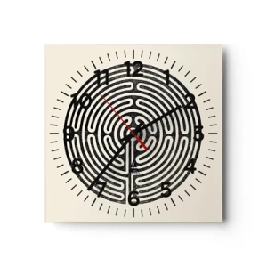 Wall clock - Clock on glass - Mysterious Order - 40x40 cm