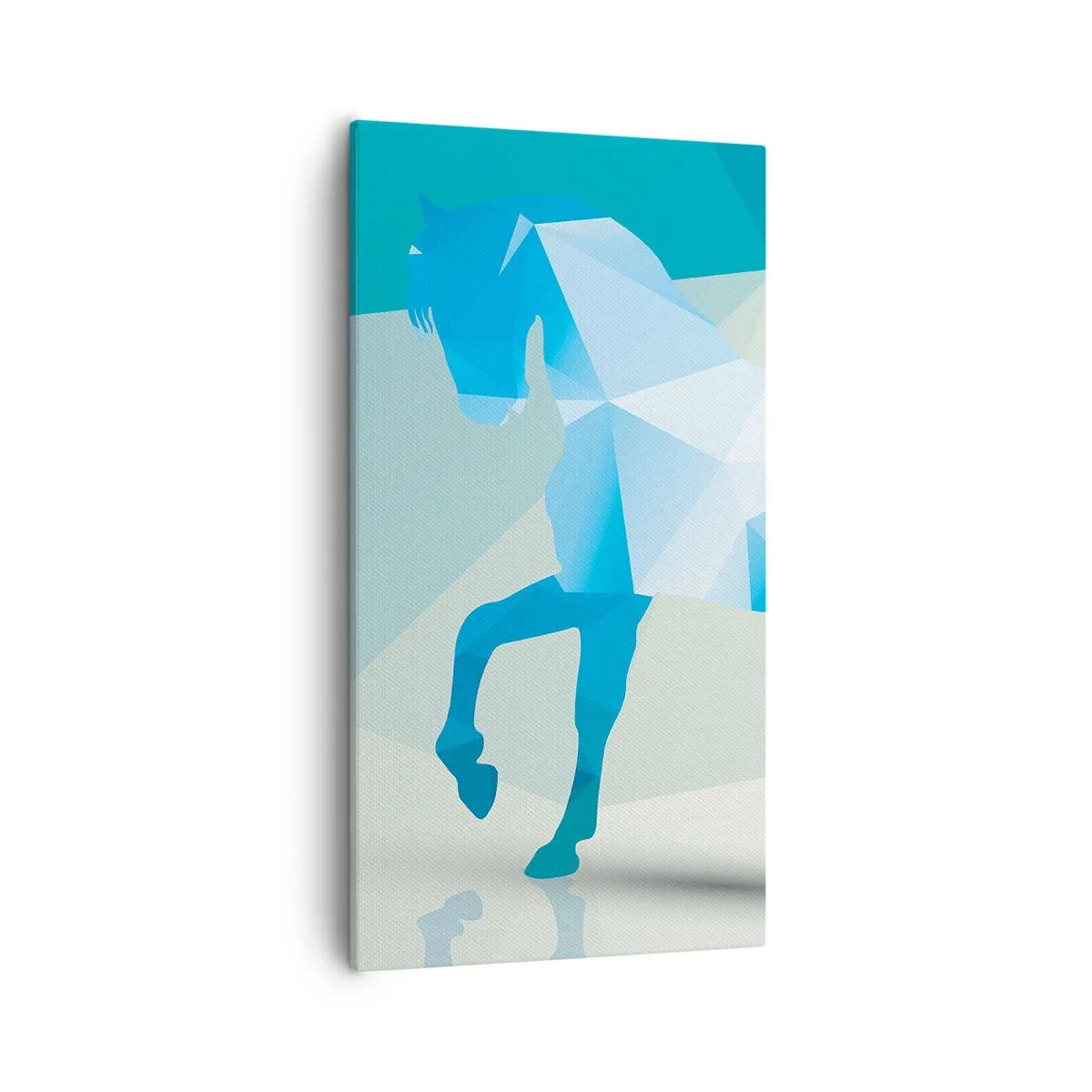 Canvas picture - Geometrical Horse in Turuoise - 55x100 cm