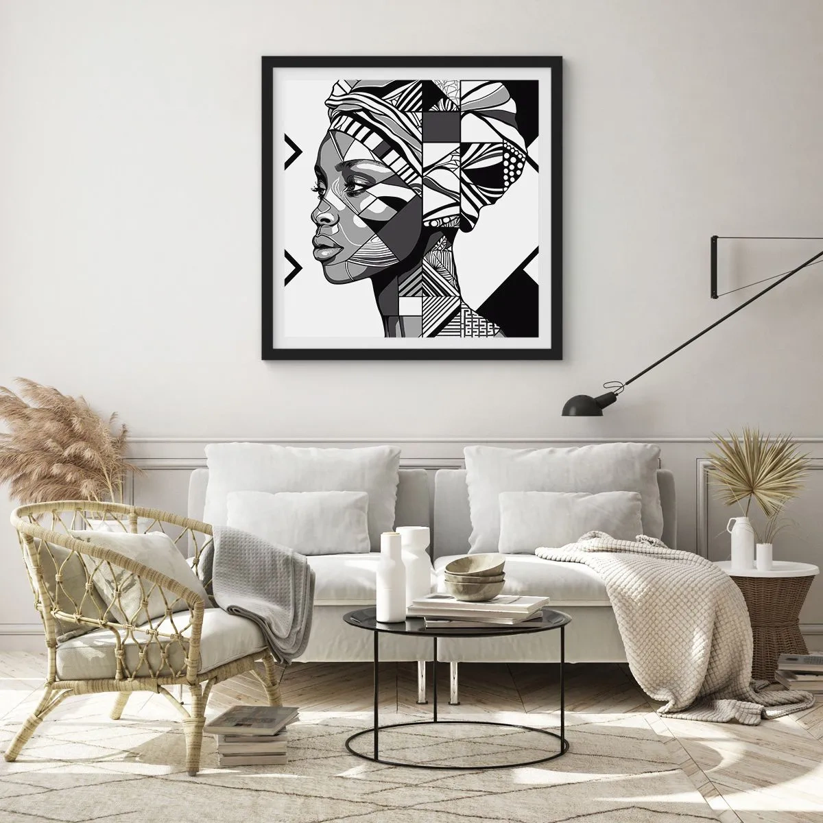 Poster in black frame - Ethnic Portrait - 40x40 cm