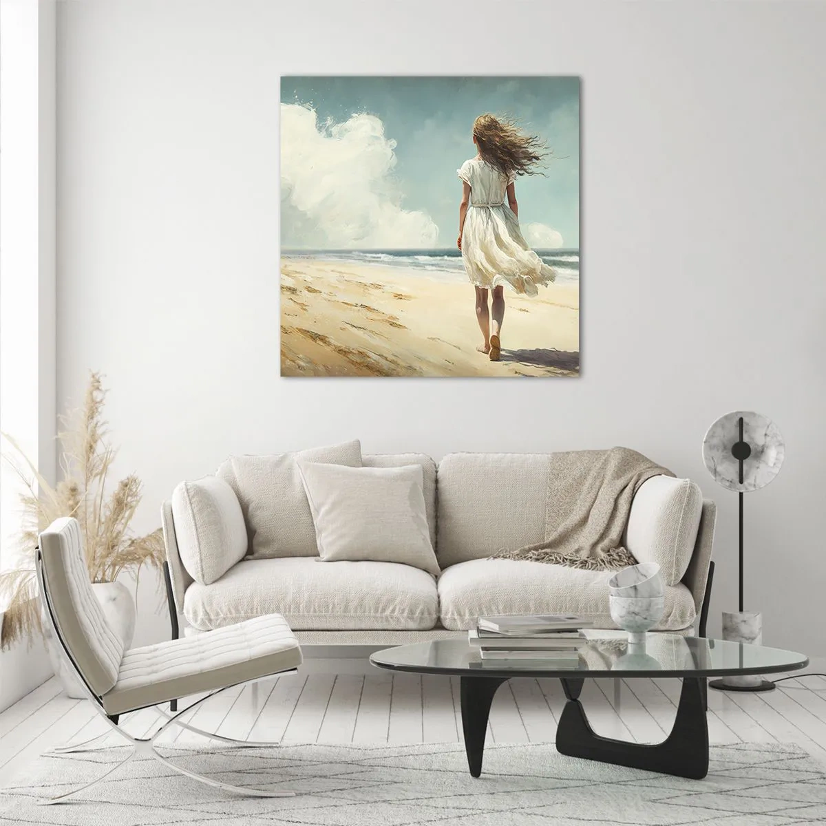 Glass picture - Meeting the Sun aand the Wind - 70x70 cm