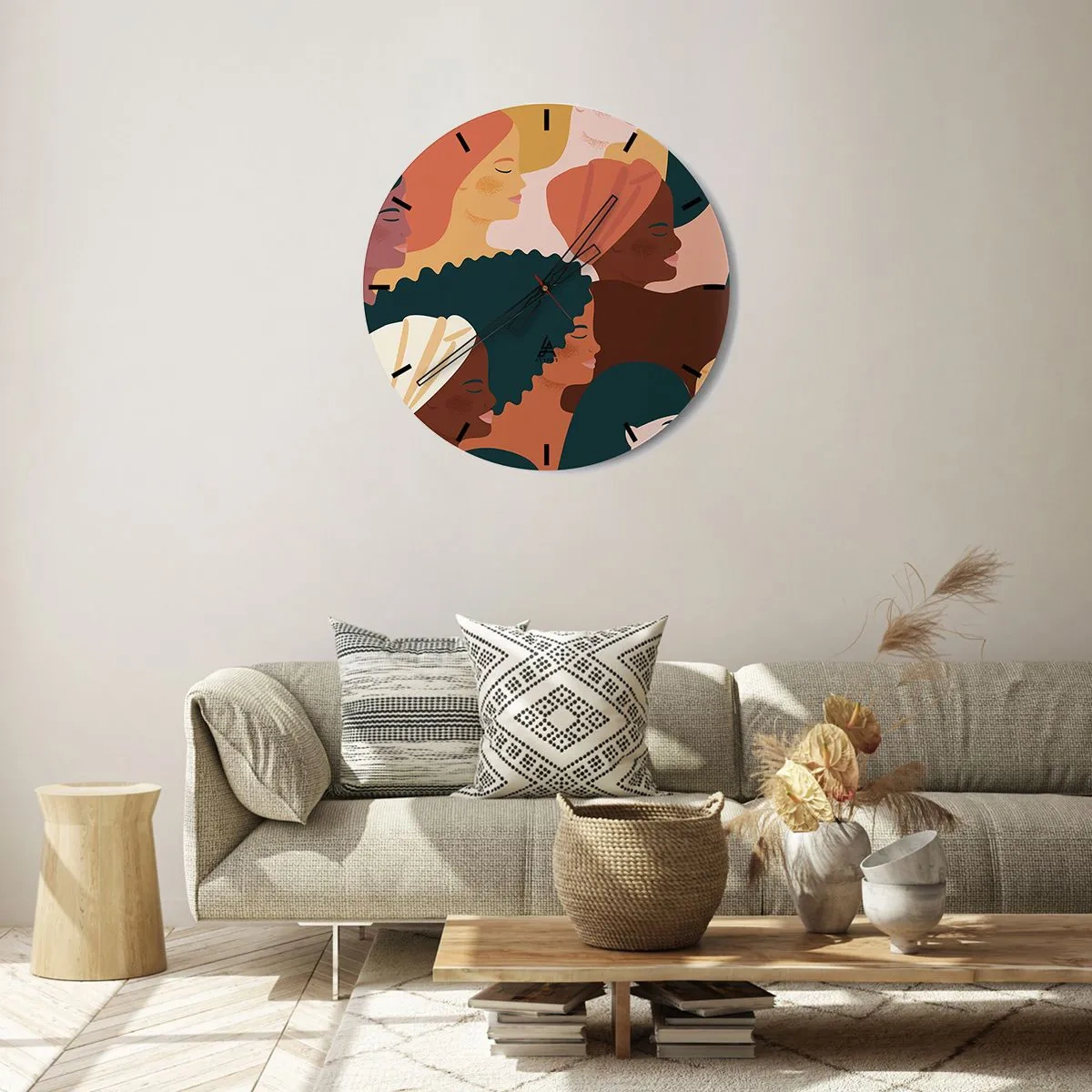 Wall clock - Clock on glass - Pure Womanhood - 40x40 cm