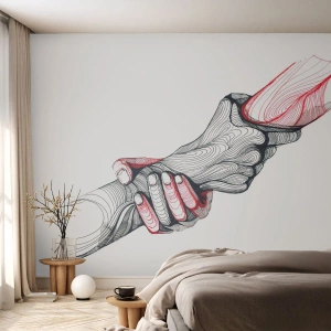 Custom Self-Adhesive Wallpaper Deluxe Sticker - You Are in Good Hands - Abstraction, People, Hand