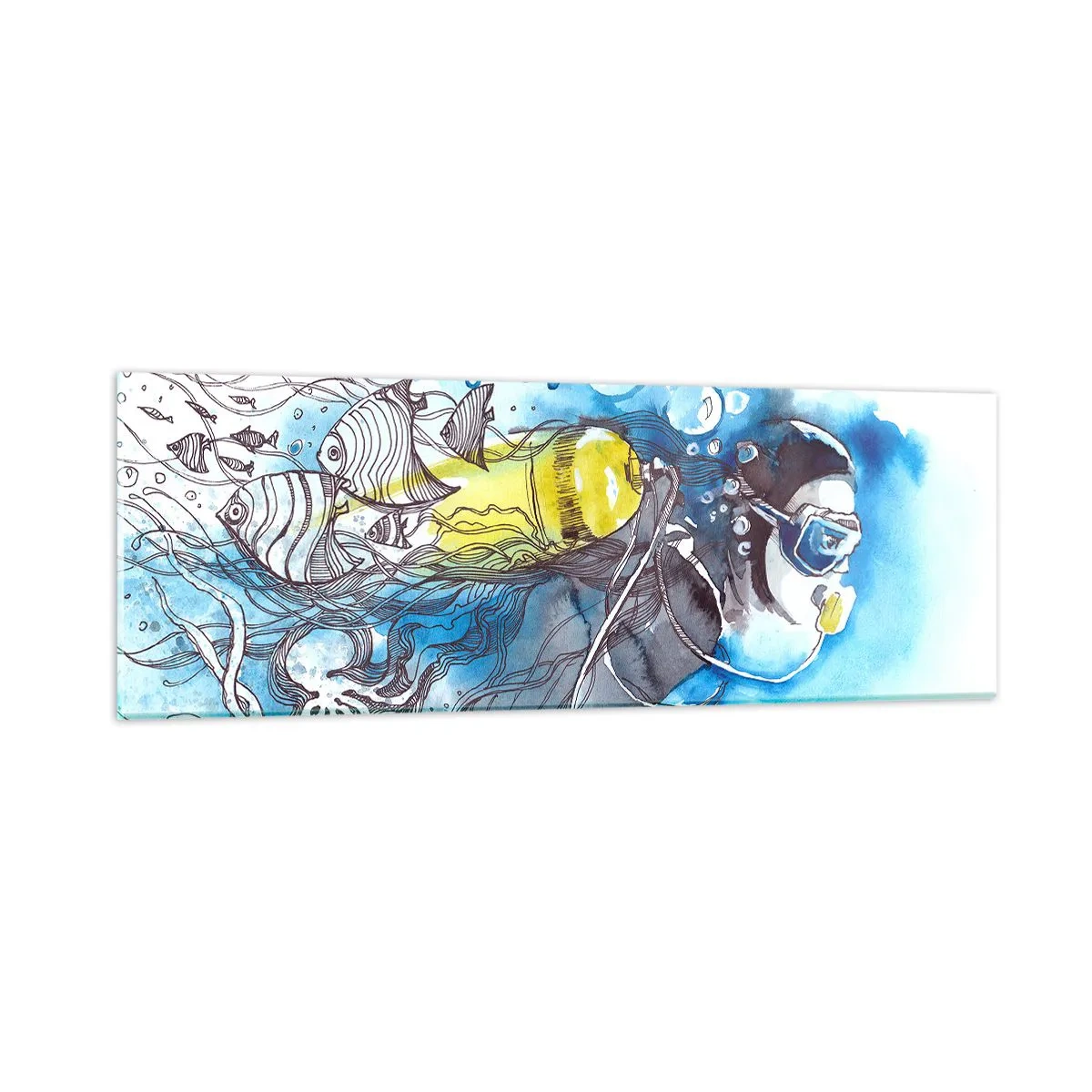 Glass picture - Big Blue - 90x30 cm
