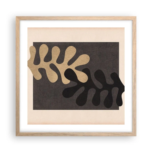 Poster in light oak frame - Absence and Completion - 50x50 cm