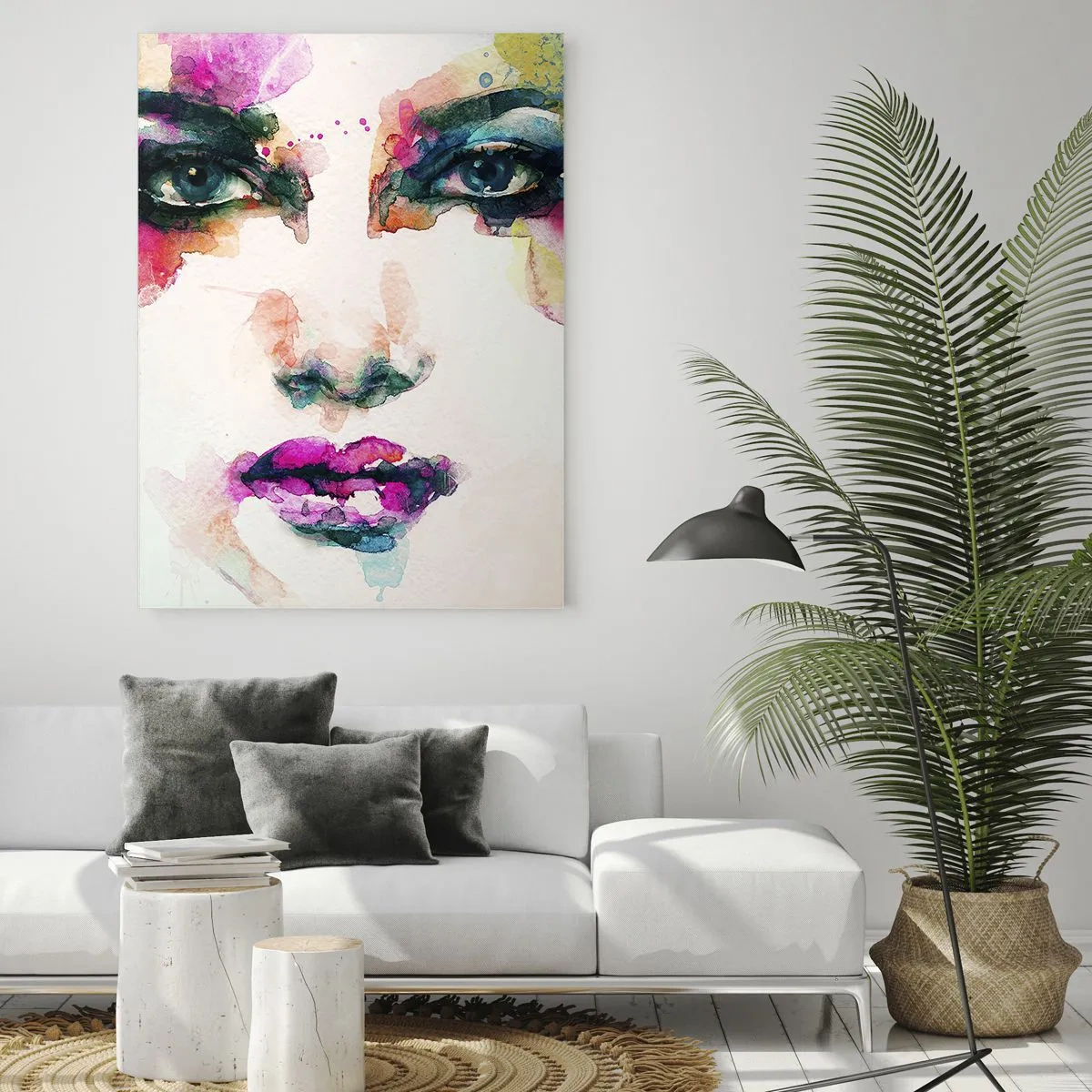 Glass picture - Portrait Painted by a Rainbow - 80x120 cm