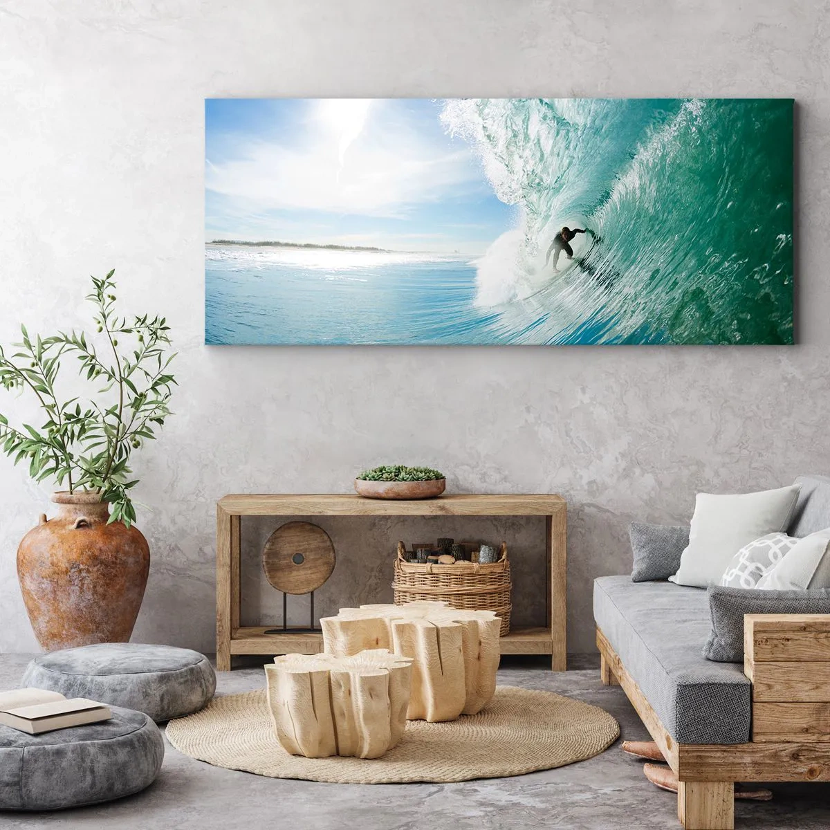 Canvas picture - Riding the Wave - 140x50 cm