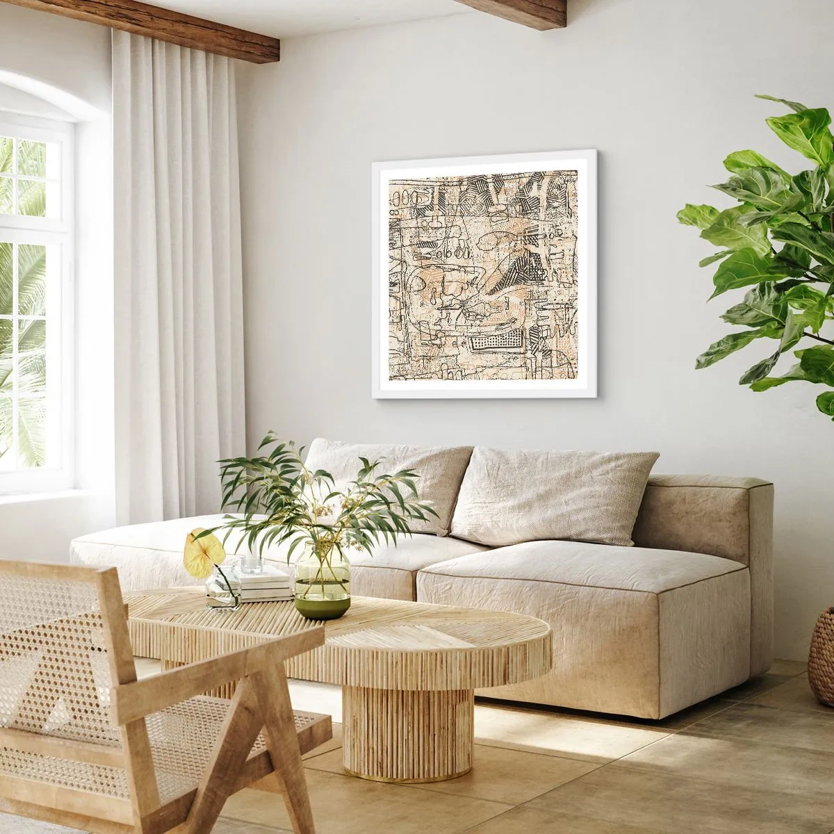 Poster in white frmae - Waiting to Be Decoded - 50x50 cm