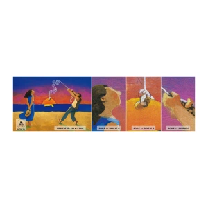 Photo Wallpaper Sample Premium Canvas - More than a Star from the Sky - Abstraction, Woman and Man, Painting - 100x30 cm