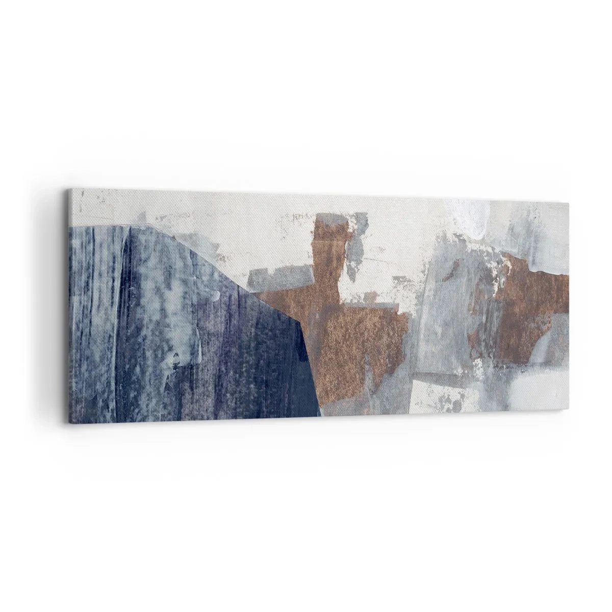 Canvas picture - Blue and Brown Shapes - 120x50 cm