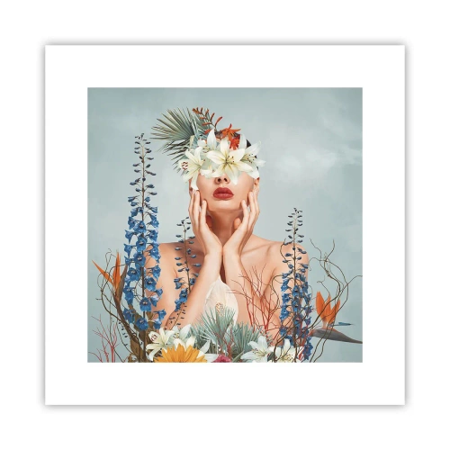 Poster - Woman – Flower - 30x30 cm