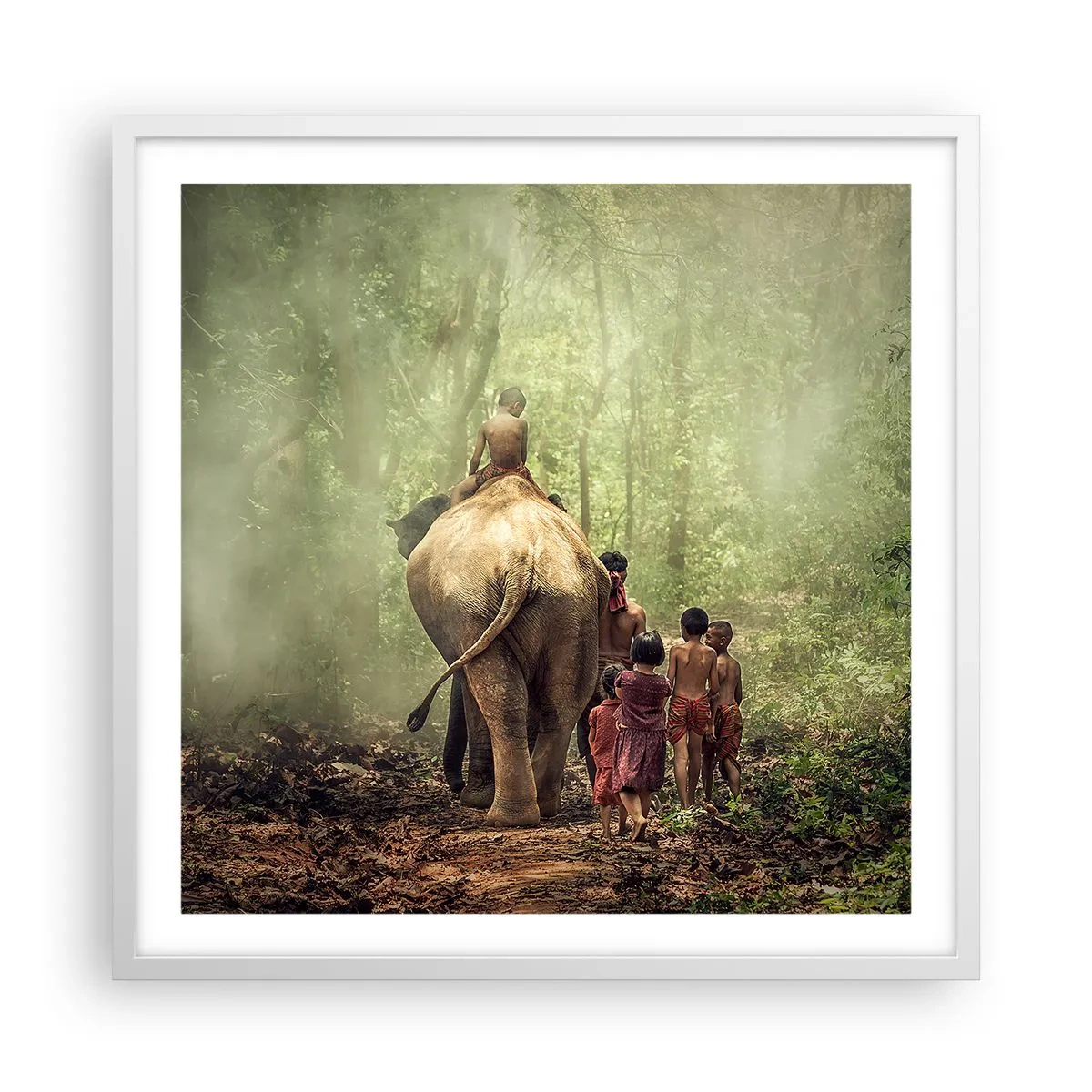 Poster in white frmae - New Jungle Book - 60x60 cm