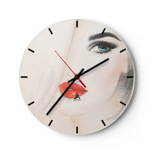 Wall clock - Clock on glass - Mesmerizes and Intoxicates - 40x40 cm
