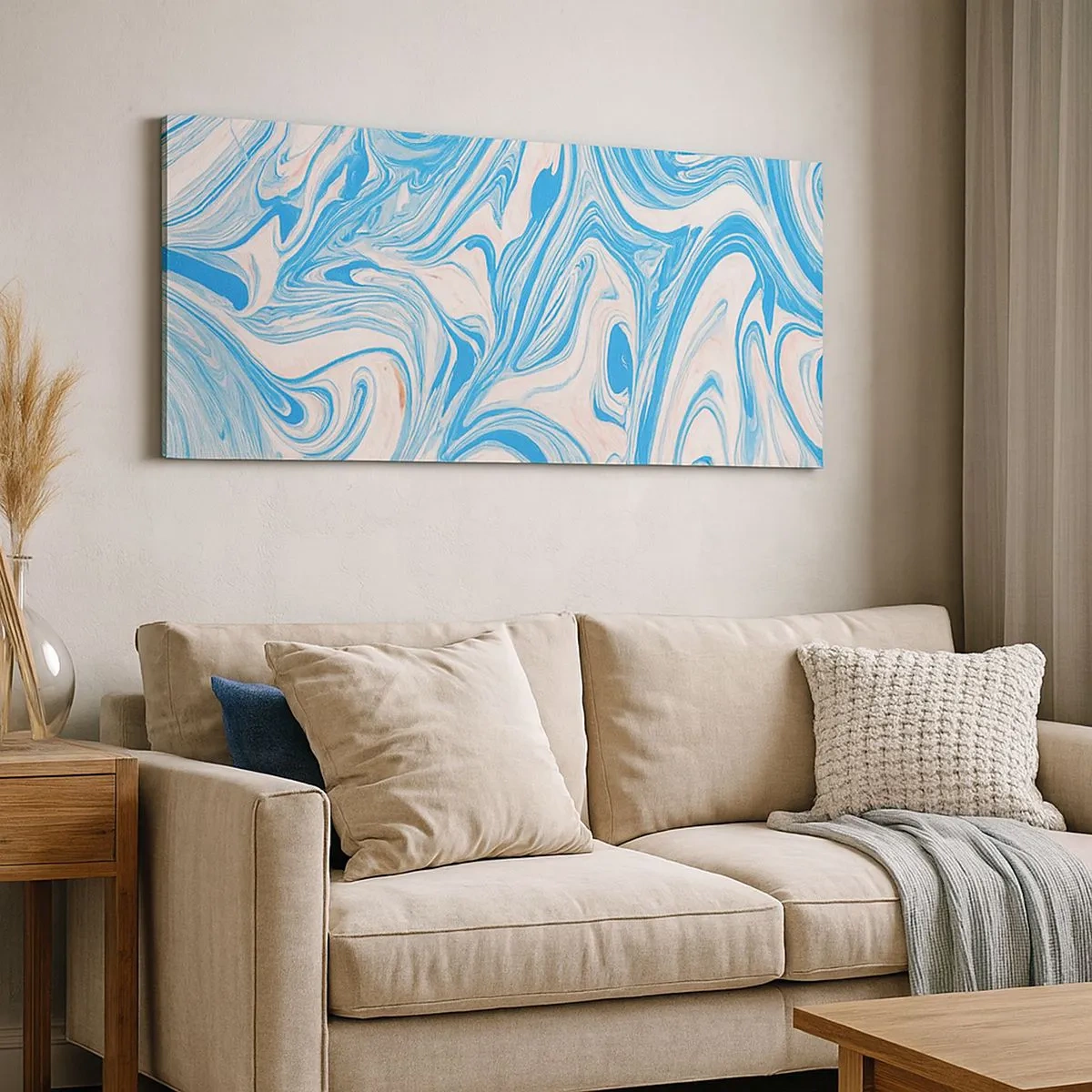 Canvas picture - Floodplain in Turquoise - 100x40 cm