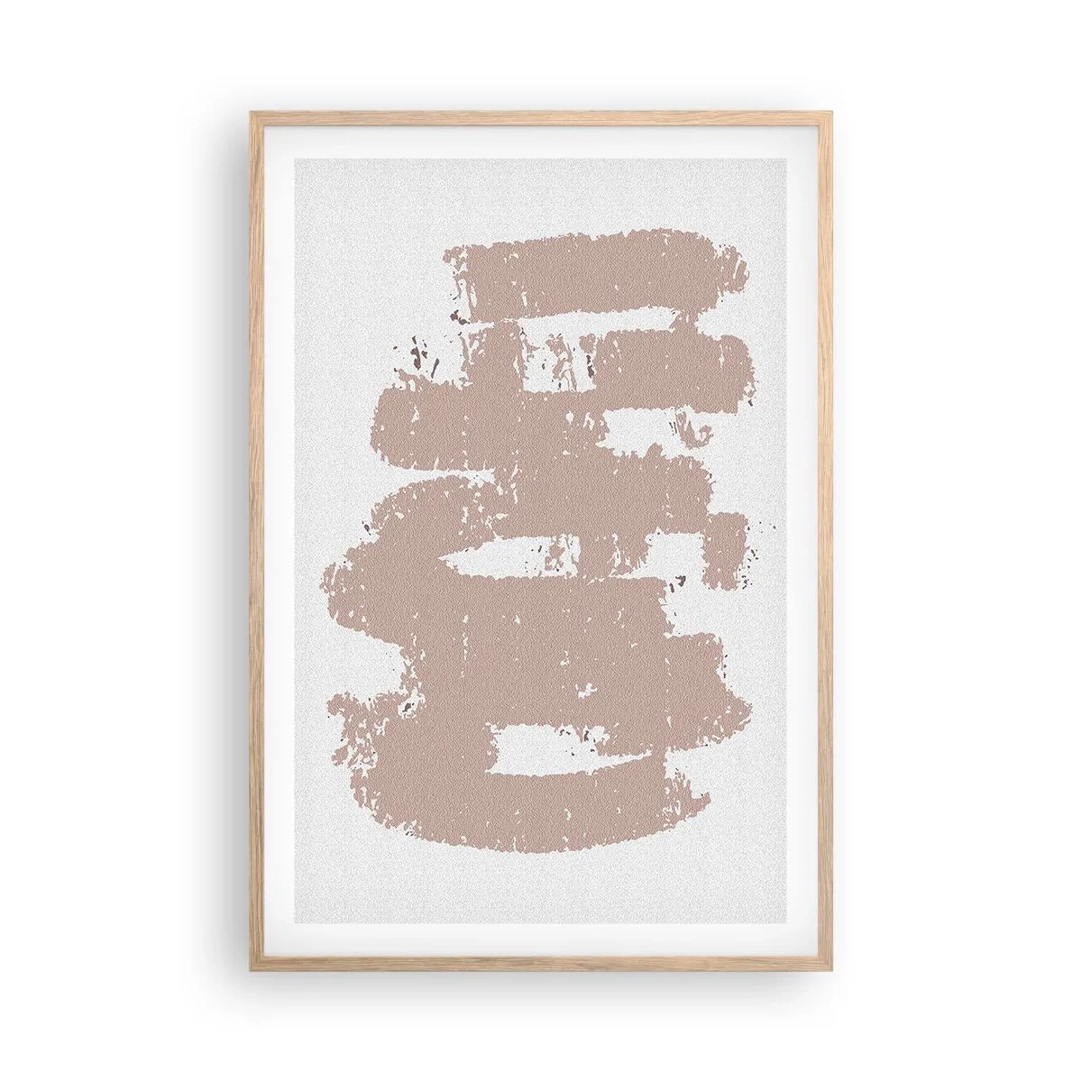 Poster in light oak frame - Abstract in Delicate Pink - 61x91 cm