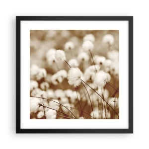 Poster in black frame - Fluffy field - 40x40 cm