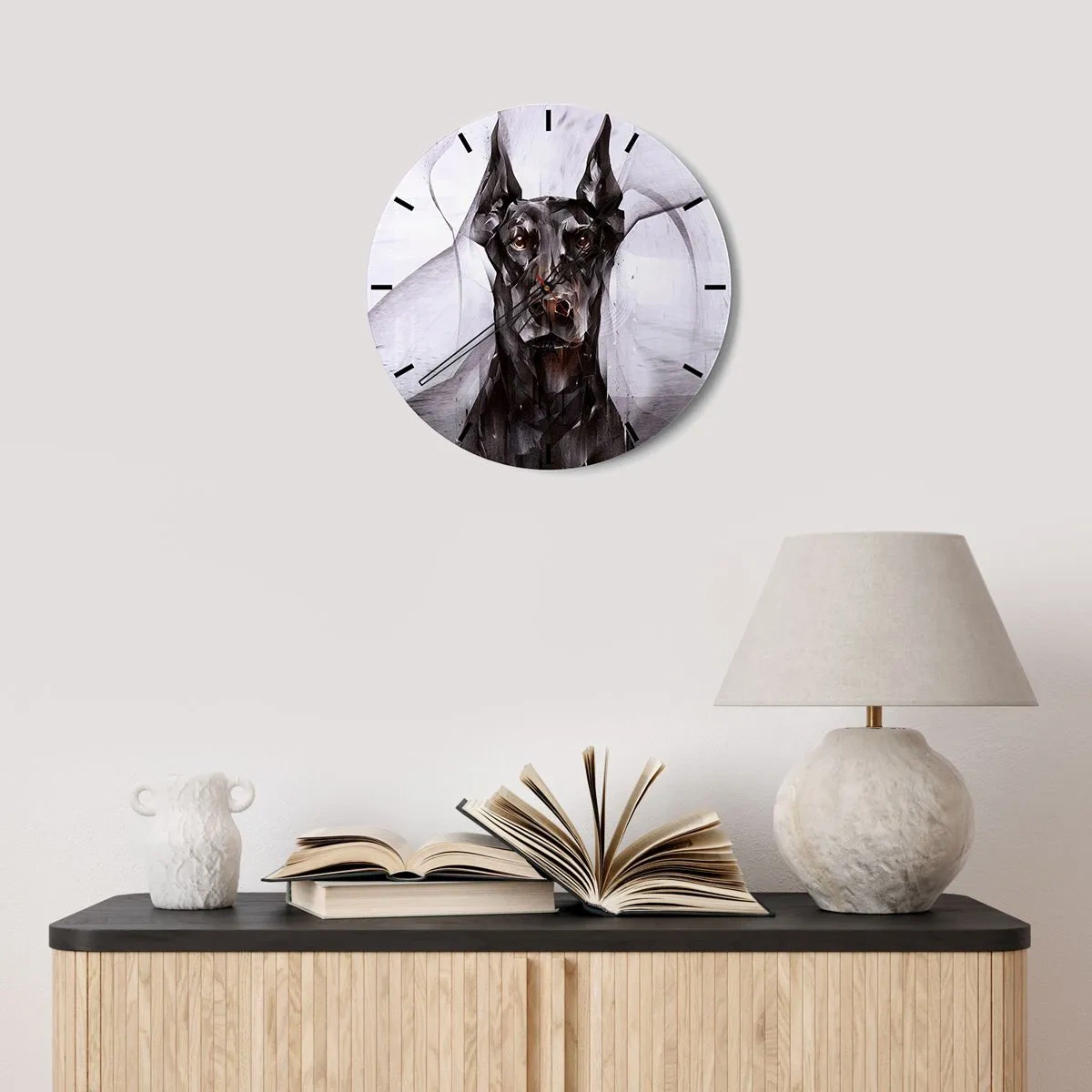 Wall clock - Clock on glass - Born to Nobility - 40x40 cm