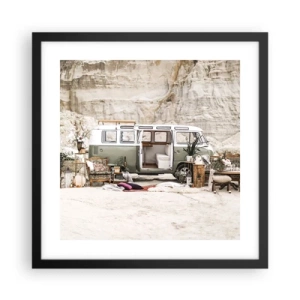 Poster in black frame - Time to Start the Trip - 40x40 cm