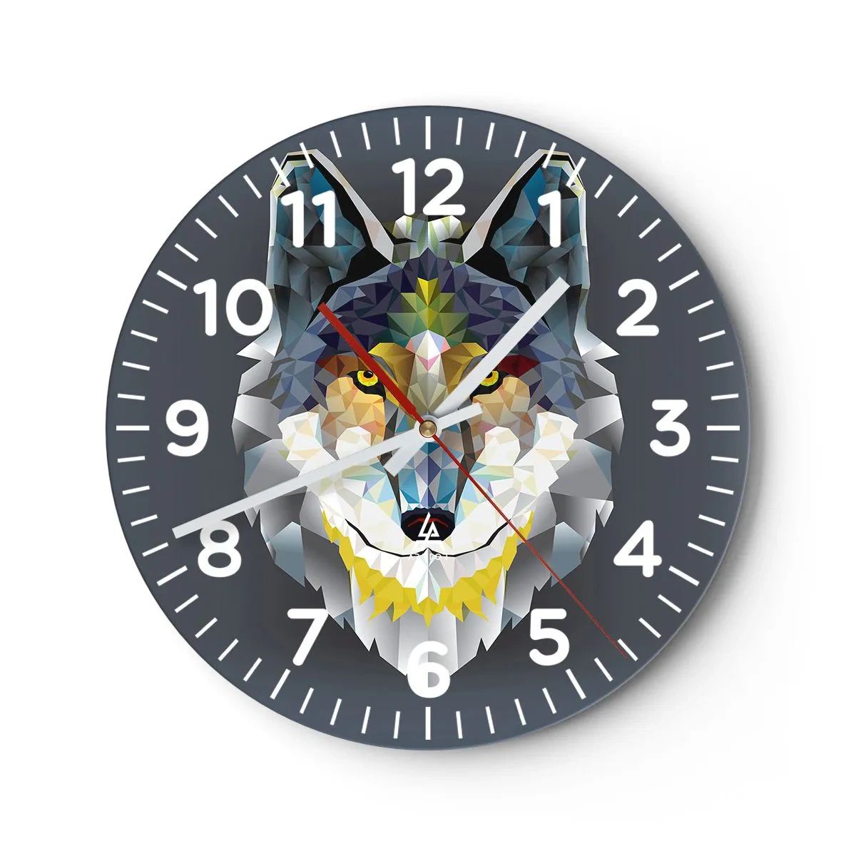 Wall clock - Clock on glass - Speaking of the Wolf - 30x30 cm