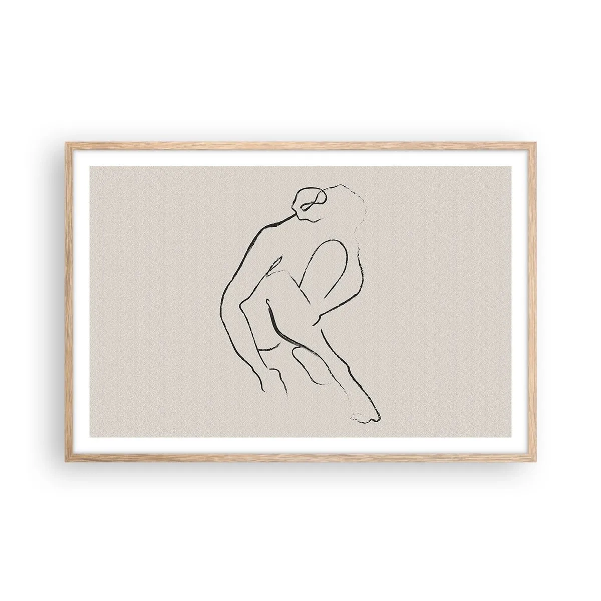 Poster in light oak frame - Intimate Sketch - 91x61 cm